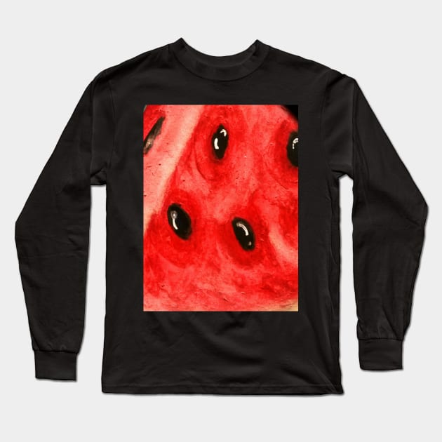 Watermelon watercolor design Long Sleeve T-Shirt by Artistic_st